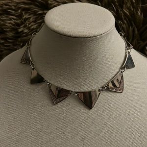 Silvertone & Rosetone Glittered Necklace from Express